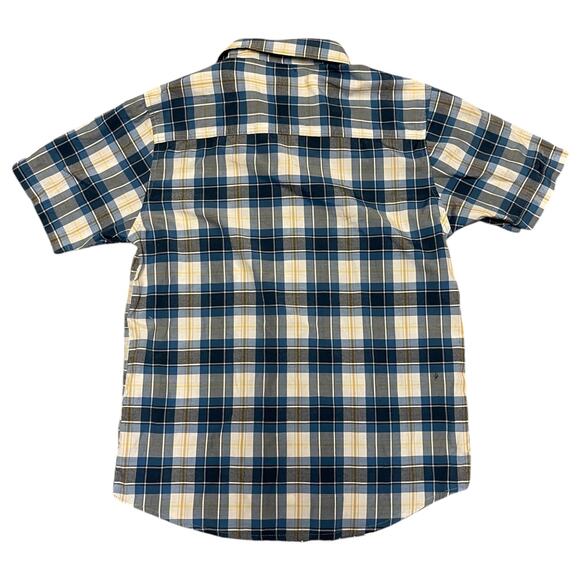 Quiksilver Boys Blue Plaid Button Down Shirt Size Medium - Picture 2 of 2